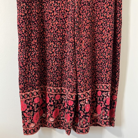 Free People Boho Floral Culotte Wide Leg Cropped Jumpsuit Size Medium - Picture 7 of 13